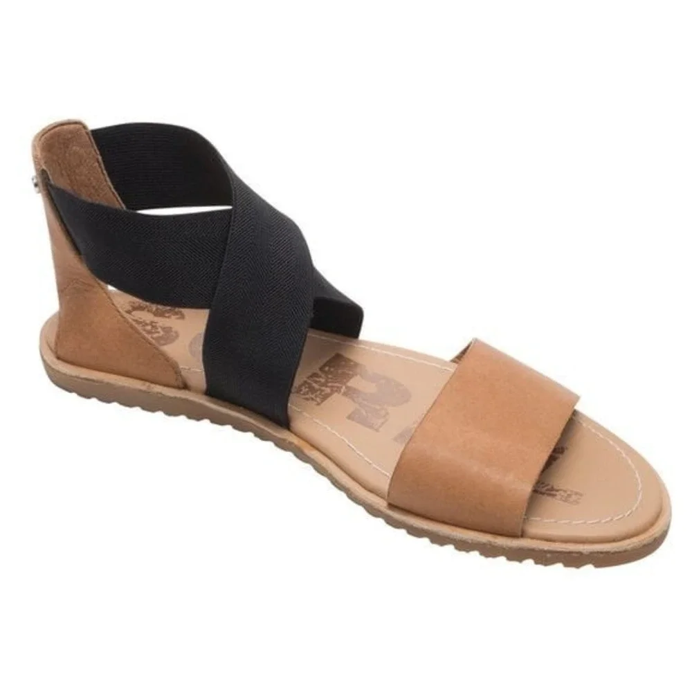 Sorel‎ Ella II Cross Strap Sandals Brown Leather Womens 9 UK 7 EU 40